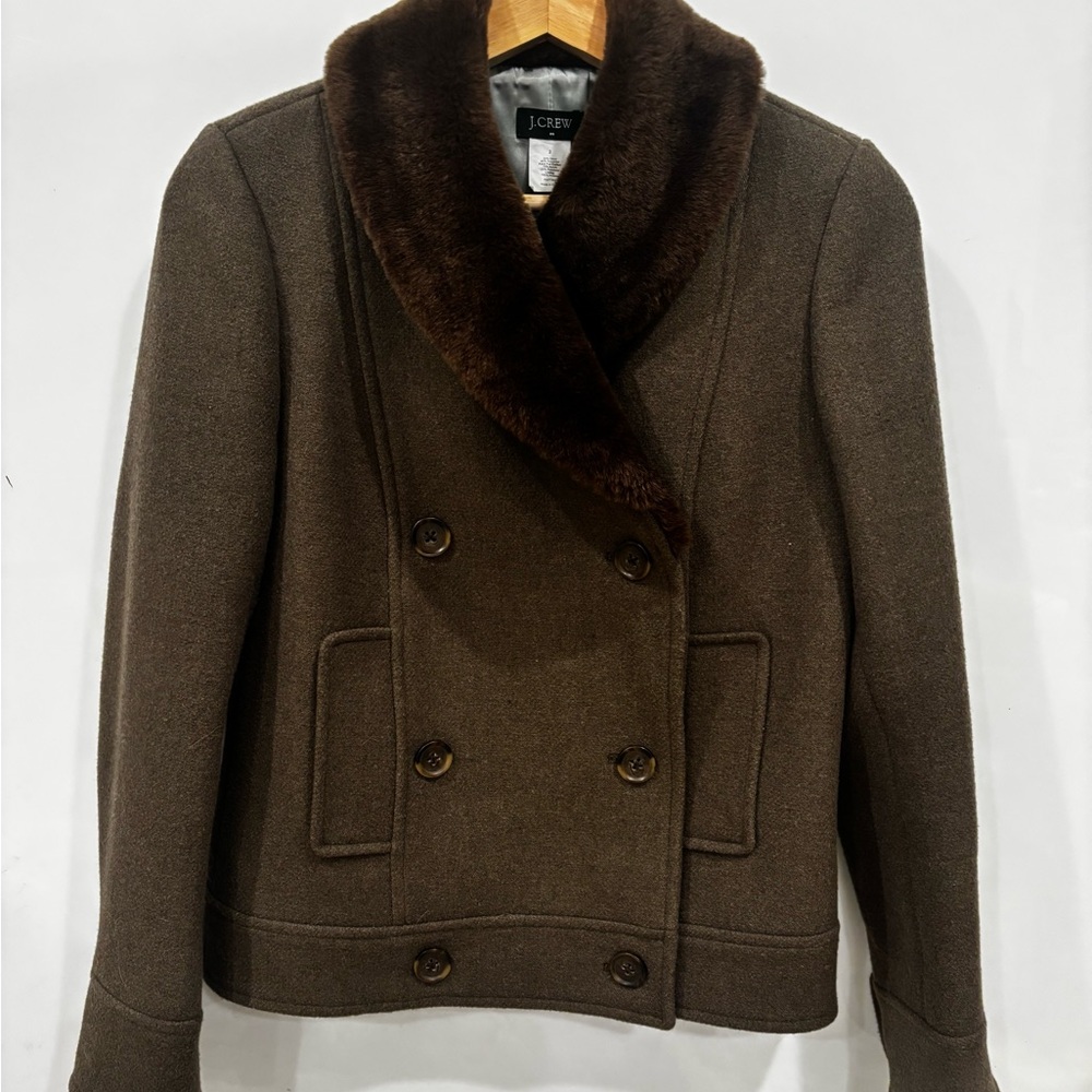 J. Crew Women's Olive Double-Breasted Coat
